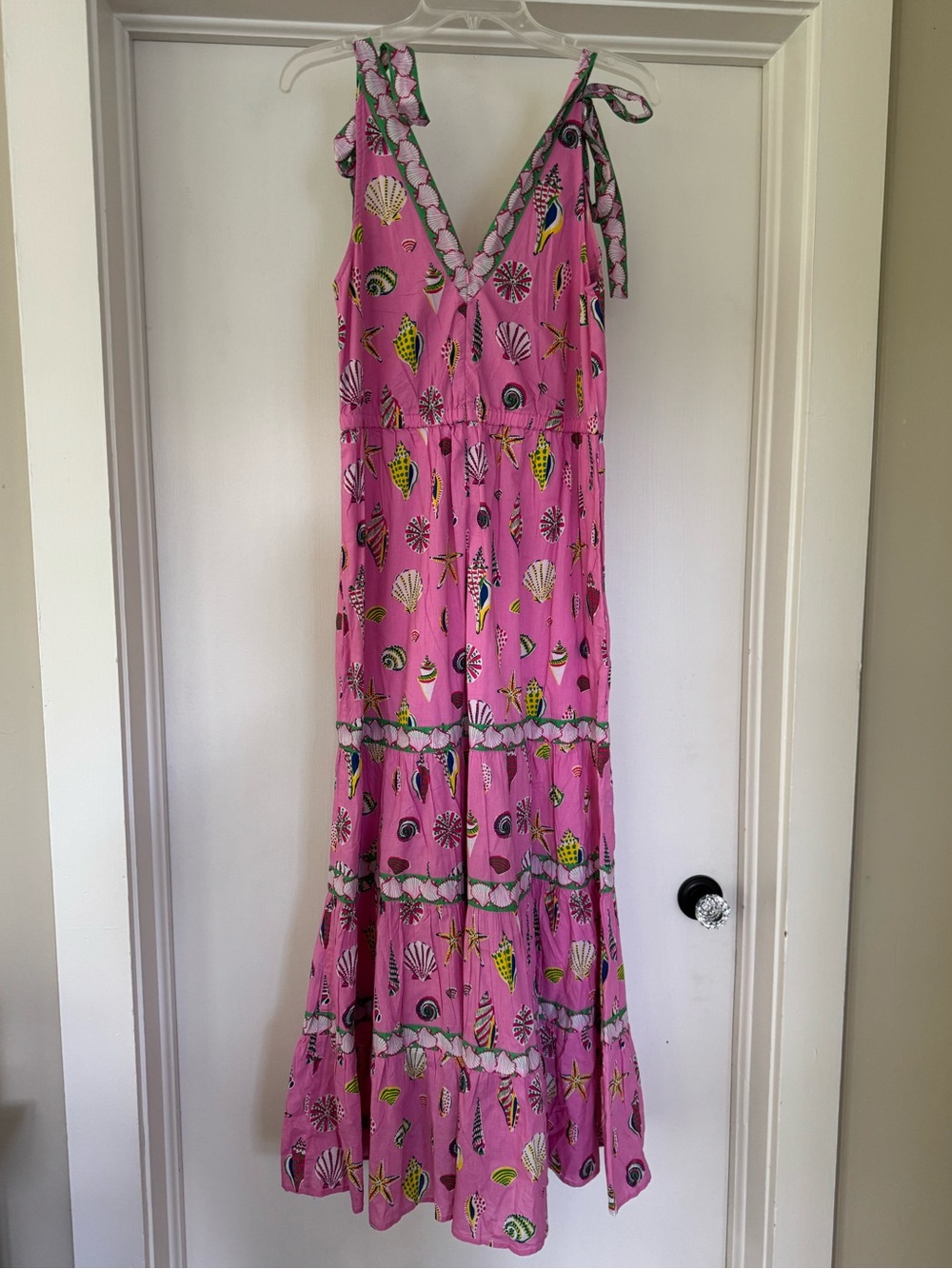 Printfresh Sz M hot pink shell maxi dress - Picture 5 of 7